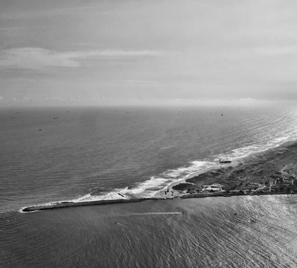 Aerial view of coastline